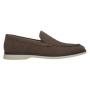 Estro Herr Sadelbruna Loafers tillverkade av Äkta Velour Brown, Herr