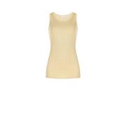 Rinascimento Räfflad Lurex Tank Top Yellow, Dam