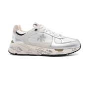 Premiata Vit/Silver Interwoven Snörskor White, Dam