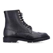 Crockett & Jones Svart Full-Brogue Derby Boot Aw24 Black, Herr