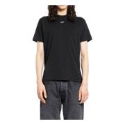 Off White Svart Slim Fit Broderad T-shirt Black, Herr