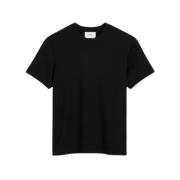 Ami Paris Hjärta T-shirt Svart Kort Ärm Rund Hals Black, Herr