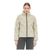 Burberry Quiltad Nylon Dunjacka med Logotyp Gray, Dam