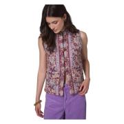 Manoush Bohemisk Blommig Ärmlös Jacka Multicolor, Dam