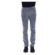 PT Torino Stretch Denim Jacka med Mocka Etikett Gray, Herr