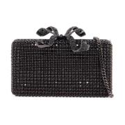 Self Portrait Kristall Mesh Clutch med Båge Black, Dam