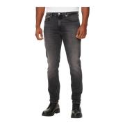 Calvin Klein Jeans Klassiska Slim Fit Jeans med Medium Midja Black, He...