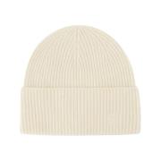 TotêMe Räfflad Ull Beanie i Vit White, Dam