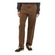 Carhartt Wip Leopardmönstrade Byxor med Carpenter Loop Brown, Dam