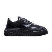 MM6 Maison Margiela Chunky Sneakers med Blankläderpaneler Black, Herr