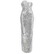 Christopher Esber Iridescent Sequin Mesh Long Dress White, Dam