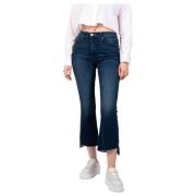 Mother Chic Insider Crop Stay Fray Jeans Blue, Dam