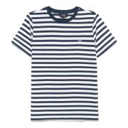 A.p.c. Blårandig Logotyp T-shirt Unisex Blue, Herr