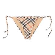 Burberry Brun Rutig Print Bikini Botten Brown, Dam