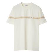 Burberry Vit bomullst-shirt med Equestrian Knight Design White, Herr