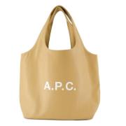 A.p.c. Beige Logo Print Handväska Beige, Dam