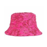 Valentino Garavani Fuchsia Blommig Jacquard Polyester Hatt Pink, Dam