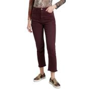 Desigual Bordeaux Bomull Mom Jeans Kvinna Red, Dam