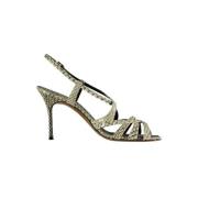 Manolo Blahnik Pre-owned Pre-owned Tyg sandaler Multicolor, Dam