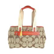 Coach Pre-owned Pre-owned Canvas handvskor Beige, Dam