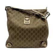 Gucci Vintage Pre-owned Canvas axelremsvskor Brown, Dam