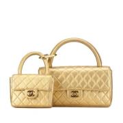 Chanel Vintage Pre-owned Laeder handvskor Yellow, Dam