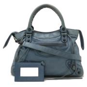 Balenciaga Vintage Pre-owned Laeder handvskor Blue, Dam