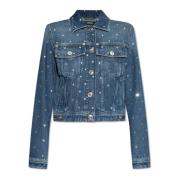 Versace Jeansjacka med skimrande applikationer Blue, Dam