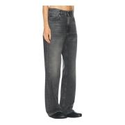 Haikure Högmidjade raka jeans med regular passform Black, Dam