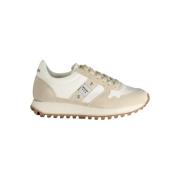 Blauer Beige Polyester Sneaker med Kontrastdetaljer Blue, Dam