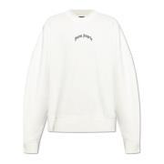 Palm Angels Sweatshirt med logotyp White, Herr