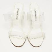 Manolo Blahnik Pre-owned Pre-owned Plast sandaler White, Dam