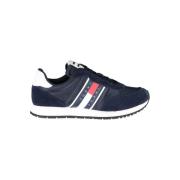 Tommy Hilfiger Blå Polyester Sneaker med Kontrastdetaljer Blue, Herr