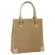 Gucci Vintage Pre-owned Canvas gucci-vskor Beige, Dam