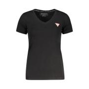 Guess Svart Bomull Kortärmad T-shirt Black, Dam