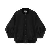 Versace Jeans Couture Sammet Bomberjacka med Barocktryck Foder Black, ...