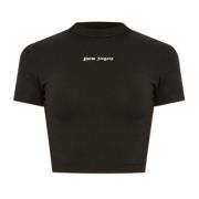 Palm Angels T-shirt med logotyp Black, Dam