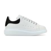 Alexander McQueen Vita Lädersneakers med Svart Häl White, Herr