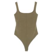 Entire Studios Militär Square Neck Bodysuit Green, Dam