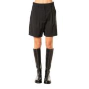 Max Mara Weekend Svarta Shorts med Krokstängning Black, Dam