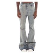 Rick Owens Bootcut Jeans i Sky Bolan Stil Blue, Herr