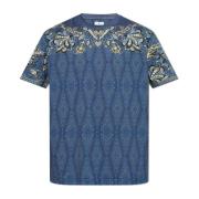 Etro Bomullst-shirt med dekorativt tryck Blue, Herr