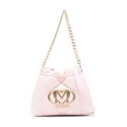 Love Moschino Rosa Kedjelänk Axelväska Pink, Dam