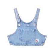 Obey Denim Overall Top - Light Indigo Blue, Dam