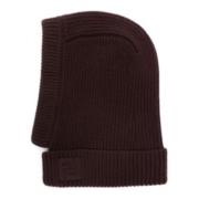 Fendi Aubergine Balaclava för stiligt vinterutseende Brown, Dam