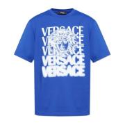 Versace T-shirt med tryckt logotyp Blue, Herr