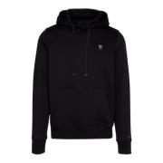 Tommy Hilfiger Herr Logo Kontrast Hoodie Black, Herr