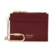 Salvatore Ferragamo Läderkorthållare med nyckelring Red, Dam