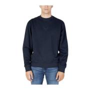 Hugo Boss Stretch Bomull Hoodless Sweatshirt Kollektion Blue, Herr