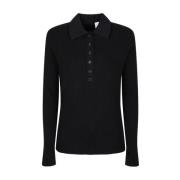 Courrèges Svart Ullpolo Multi Knappar Black, Dam